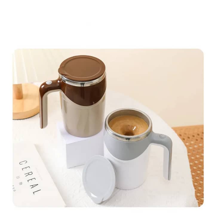 Tasse Auto-Mélangeuse Électrique – Café & Chocolat Parfait en Un Clic ☕⚡