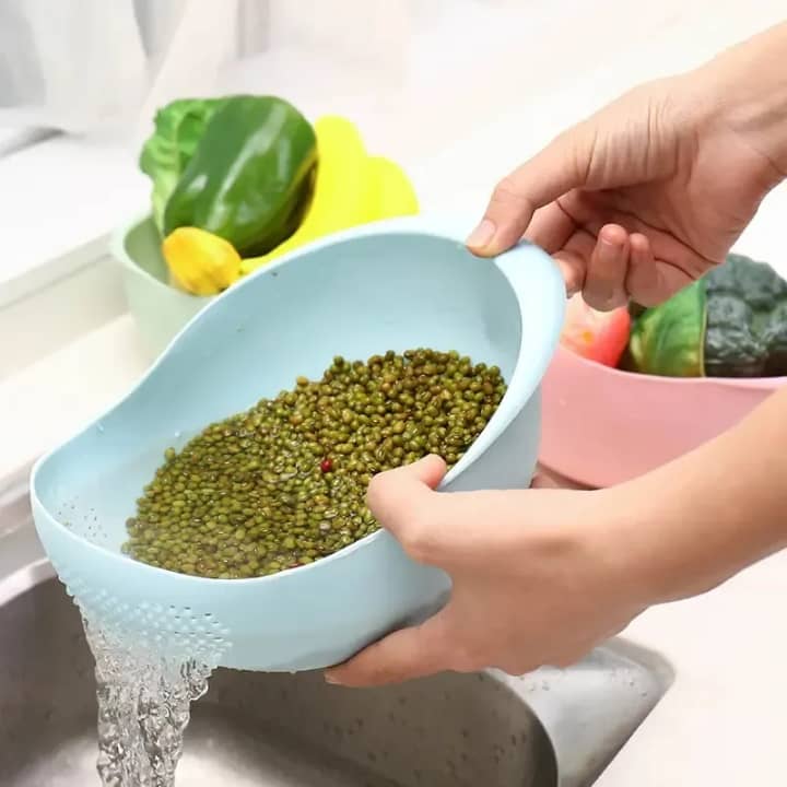 Passoir à Riz Multifonction – Égouttoir Pratique & Anti-Débordement